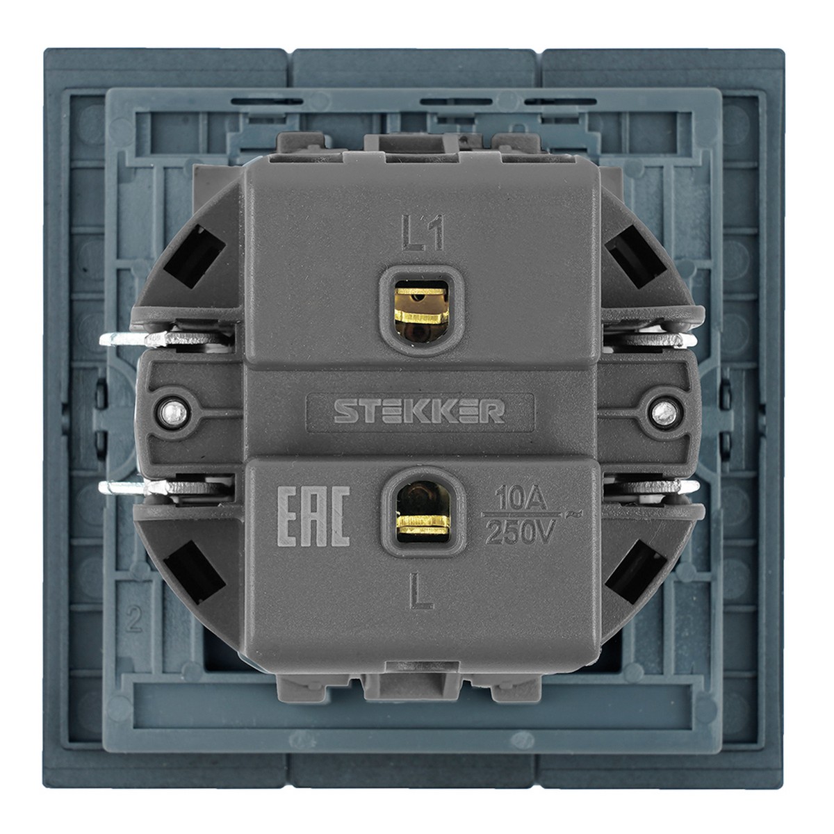 Мия - Розетки и выключатели Stekker Выключатель 1-клавишный STEKKER Мия RSW10-3103-05 черный бархат 50442