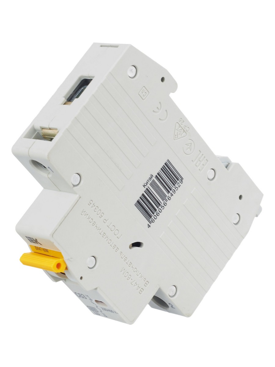 1 полюсные (однополюсные) Автоматический выключатель IEK KARAT ВА47-60M 1Р 63А 6кА С MVA31-1-063-C 