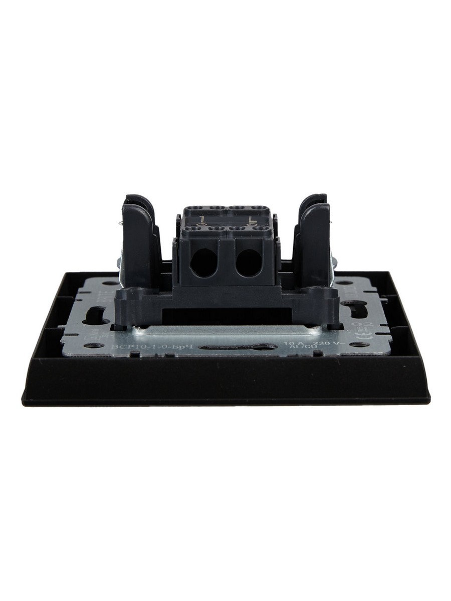 Выключатель IEK BRITE Черный 1-кл. 10А в сборе ВСР10-1-0-БрЧ BR-V10-0-10-K02-F