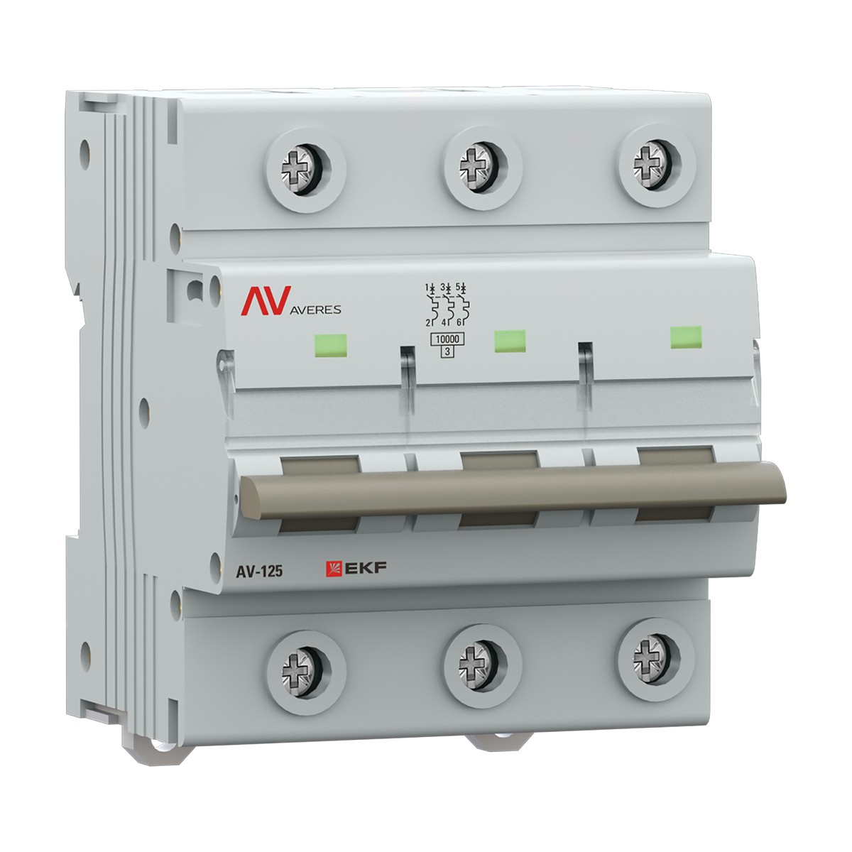 3 полюсные (трехполюсные) Автоматический выключатель EKF AVERES AV-125 3P 80A (C) 10kA mcb125-3-80C-av 