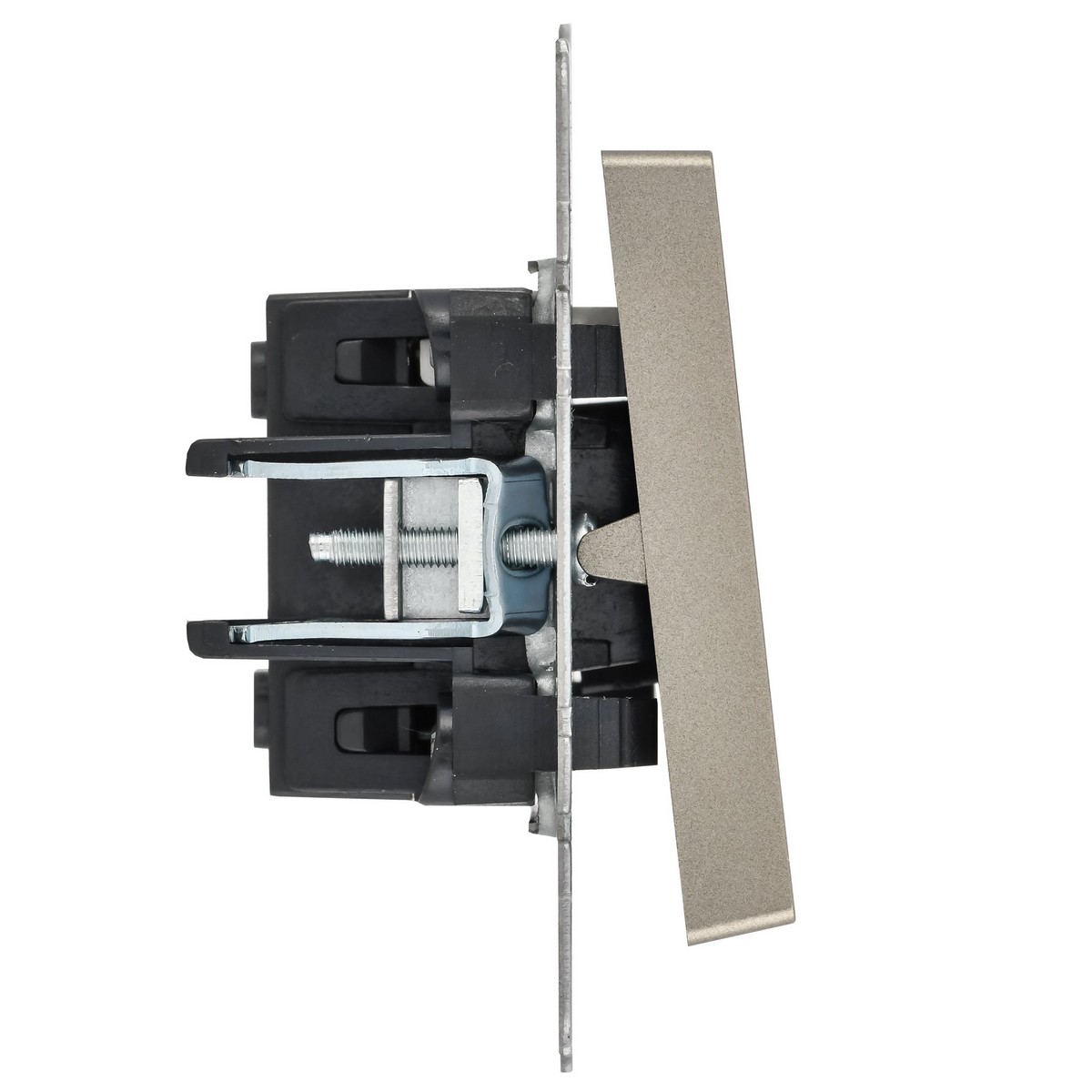 IEK Brite Шампань Выключатель IEK BRITE 1-клавишный с индикацией 10А ВС10-1-1-БрШ шампань BR-V10-1-10-K37