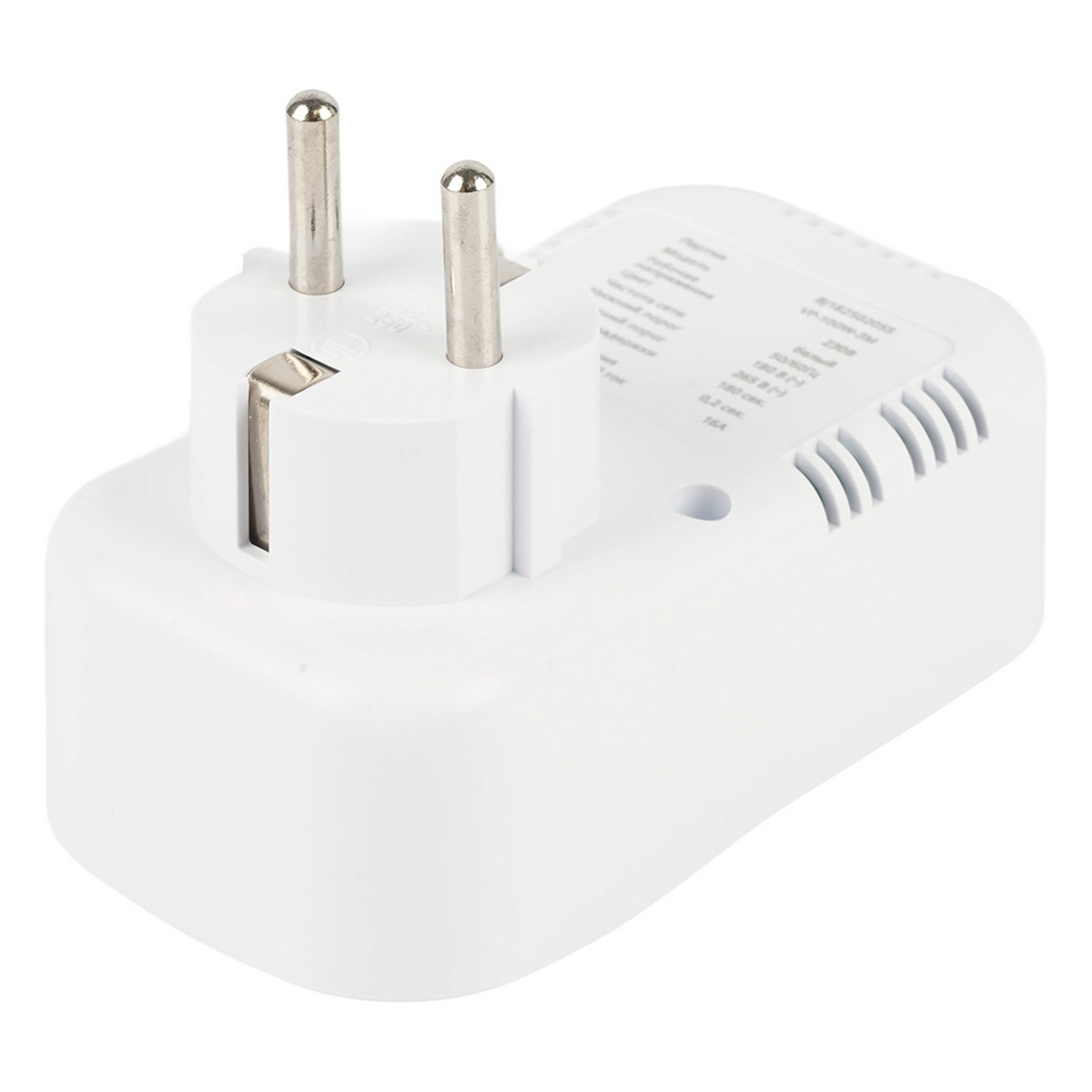 Реле напряжения для розетки STEKKER VP-100W-3M, 230В, 16A,белый 50687