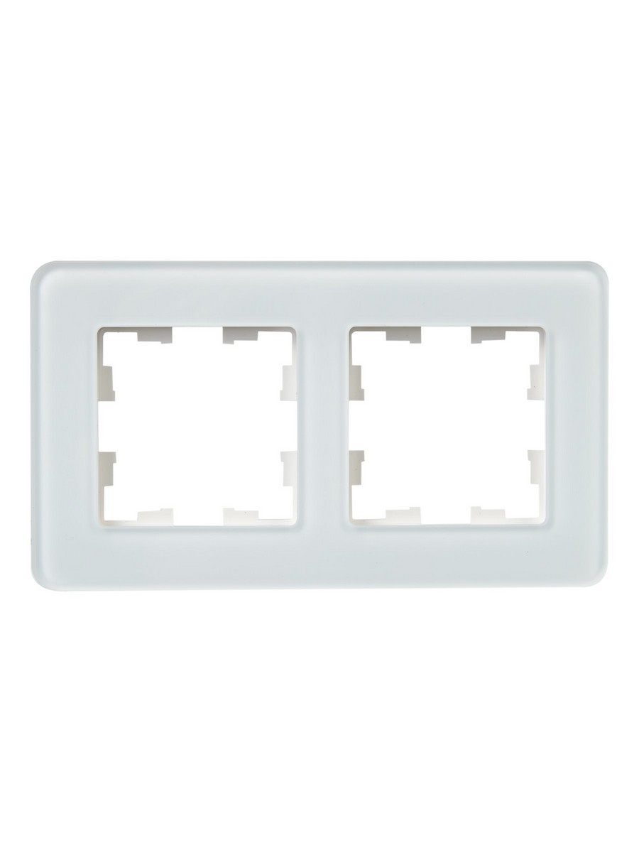IEK Brite Рамки Рамка IEK BRITE DECOR Белый матовый стекло скругл.угол 2-м РУ-2-2-Бр RE BR-M22-G-41-K01