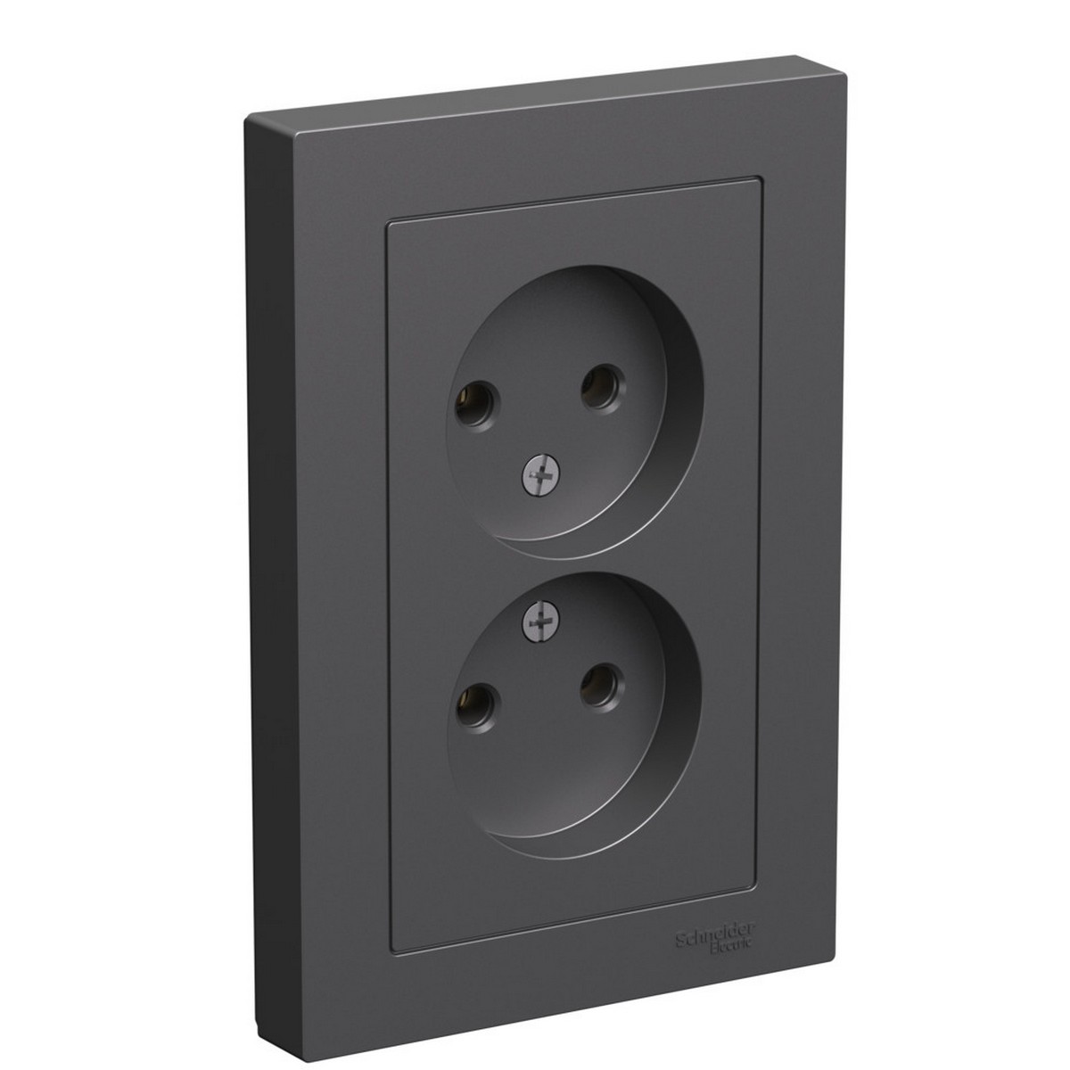 Розетка Systeme Electric AtlasDesign Базальт двойная б/з,16А, в ATN001420