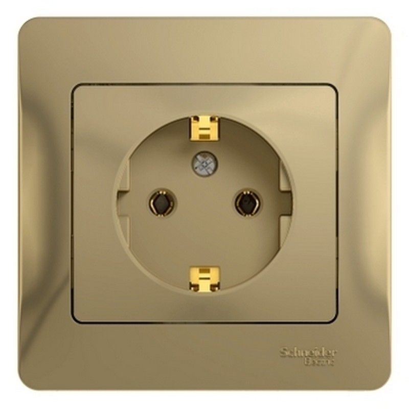 Glossa Титан Розетка Systeme Electric Glossa Титан с заземлением (в сборе с рамкой) GSL000442