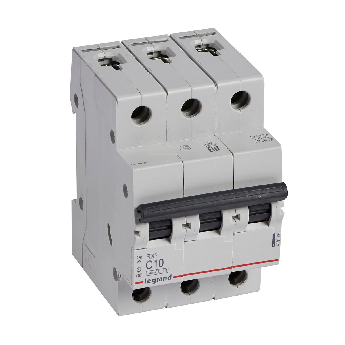 3 полюсные (трехполюсные) Автоматический выключатель Legrand RX3 3P 10A (С) 4,5kA 419706 