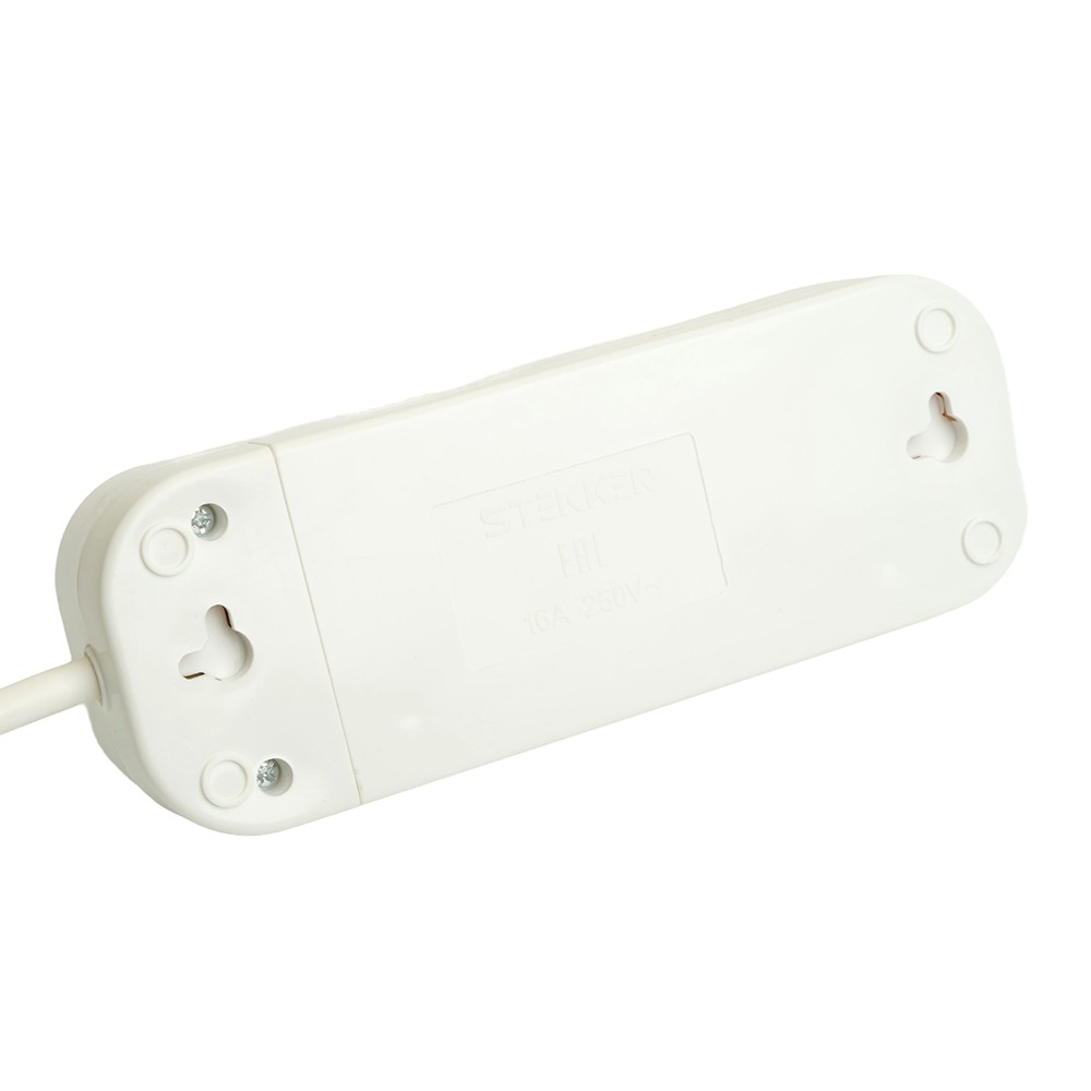 Колодки и удлинители, тройники Удлинитель STEKKER трехместный с/з HM06-31-02 2м Home (У10-002) белый 49347 