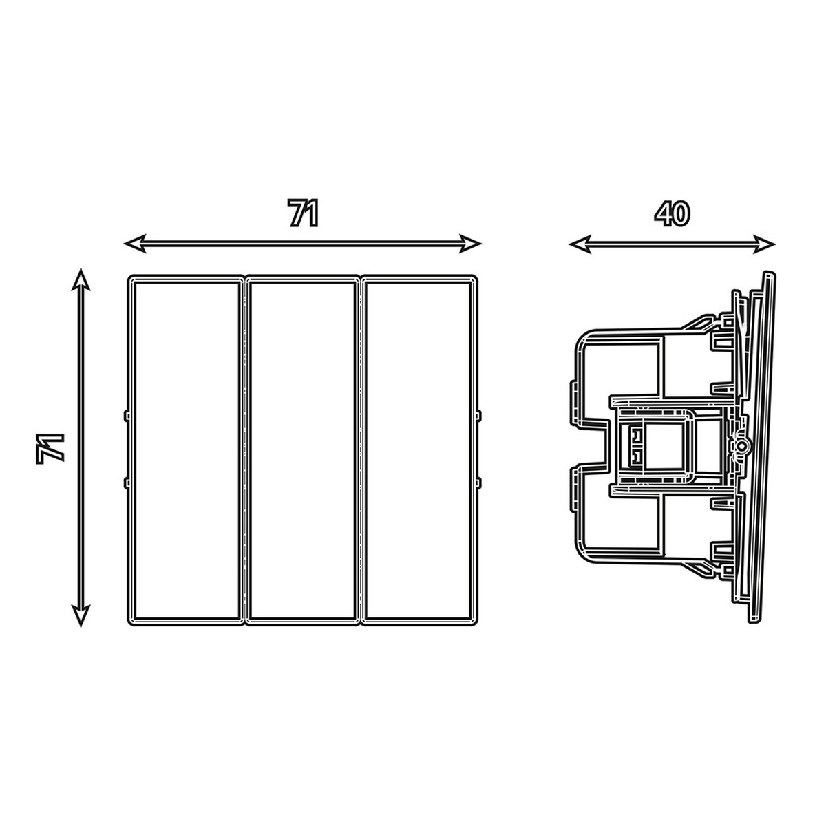 Мия - Розетки и выключатели Stekker Выключатель 3-клавишный STEKKER Мия RSW10-3108-01 белая магнолия 50430