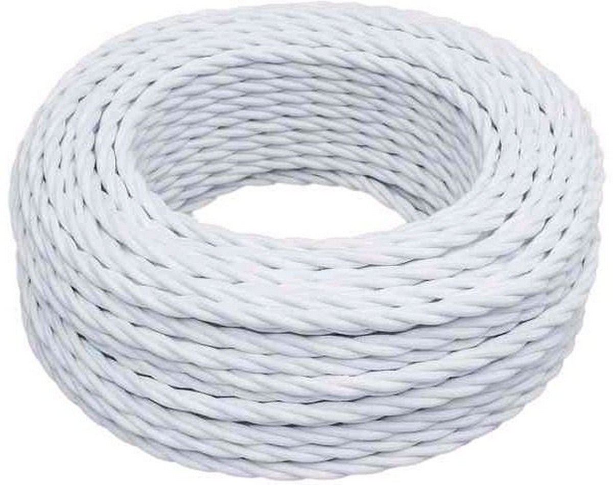 Витой ретро провод (кабель) Витой провод BIRONI Белый матовый 3*1,5 20м B1-434-71-20 