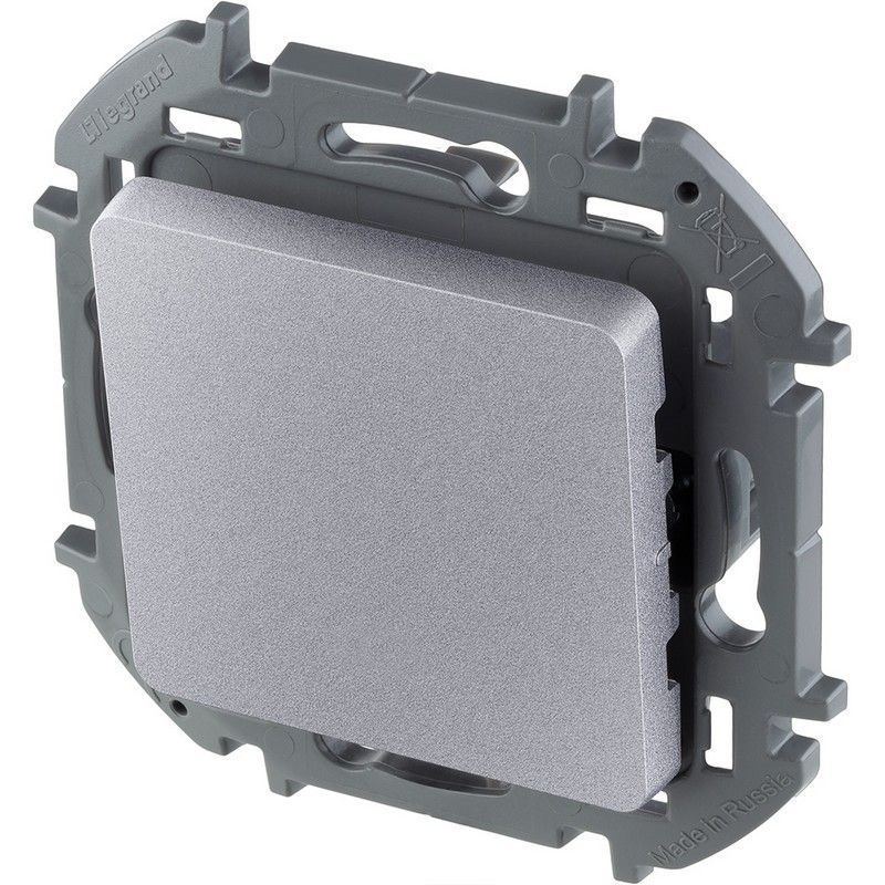 Legrand Inspiria Алюминий Переключатель Legrand INSPIRIA Алюминий без фиксации (кнопка) с Н.О./Н.З. контактом 6 A 250 В 673692