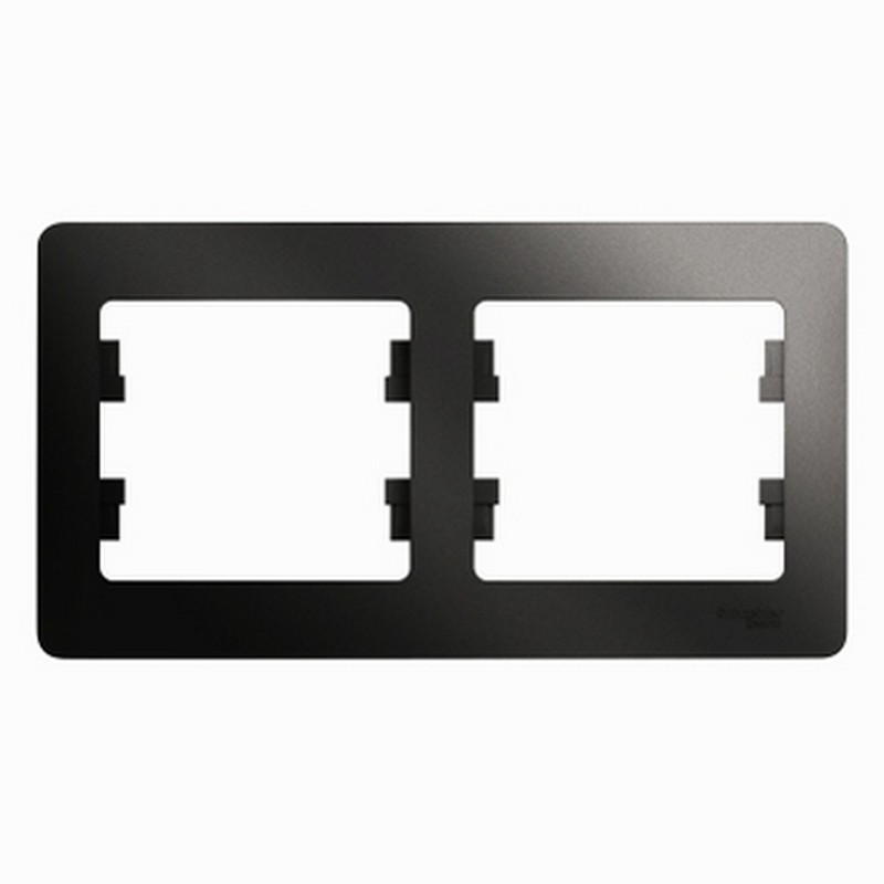 Рамка Systeme Electric Glossa Антрацит 2-я, горизонтальная GSL000702