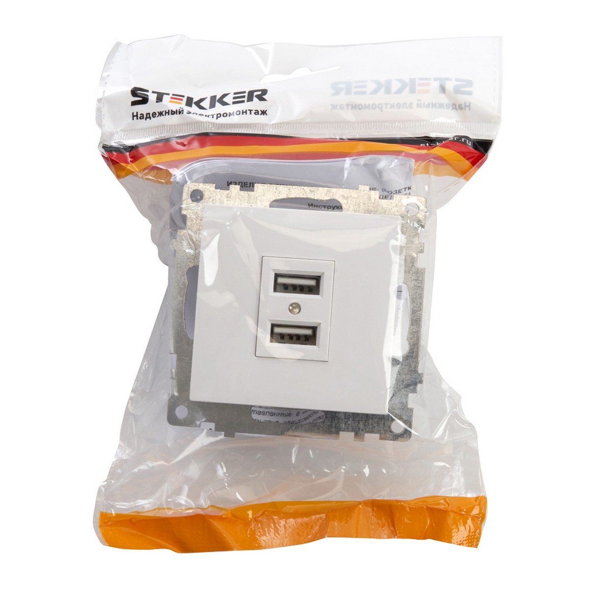 Катрин - Розетки и выключатели Stekker Розетка USB 2-местная STEKKER GLS10-7115-01 250B 21А Катрин белый 39686