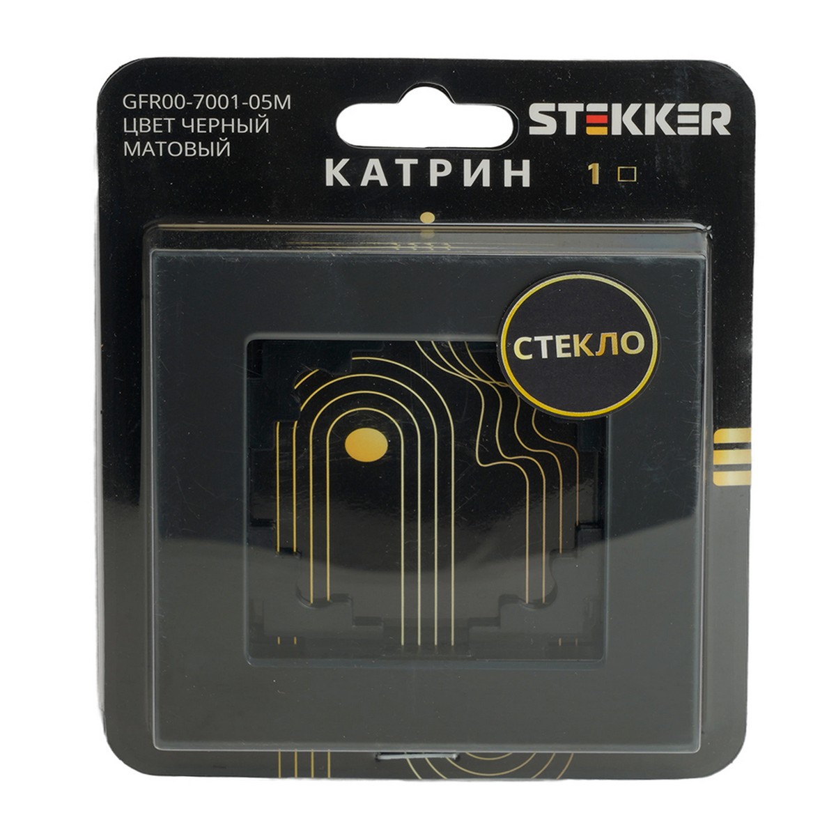 Рамка STEKKER 1-местная Катрин стекло черный матовый GFR00-7001-05М 49600