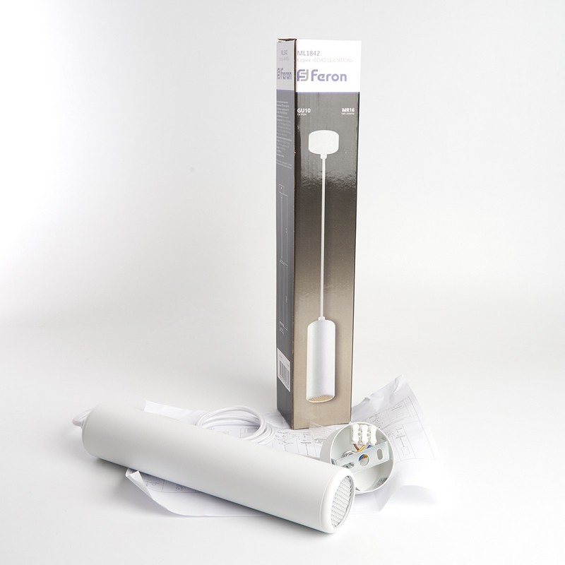 Подвесные светодиодные светильники Светильник подвесной Feron ML1842 Barrel ECHO levitation GU10 белый 48397 