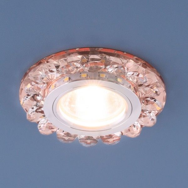 Светильники встраиваемые распродажа Встраиваемый точечный светодиодный светильник Elektrostandard с хрусталем 6036 MR16 GD золото 