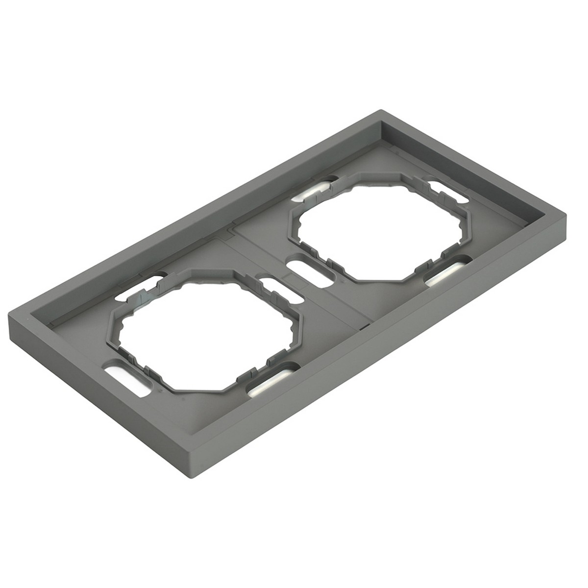 Эмили - Розетки и выключатели Stekker Рамка 2-ая STEKKER Эмили PFR00-5002-10 платиново-серый soft touch 49963