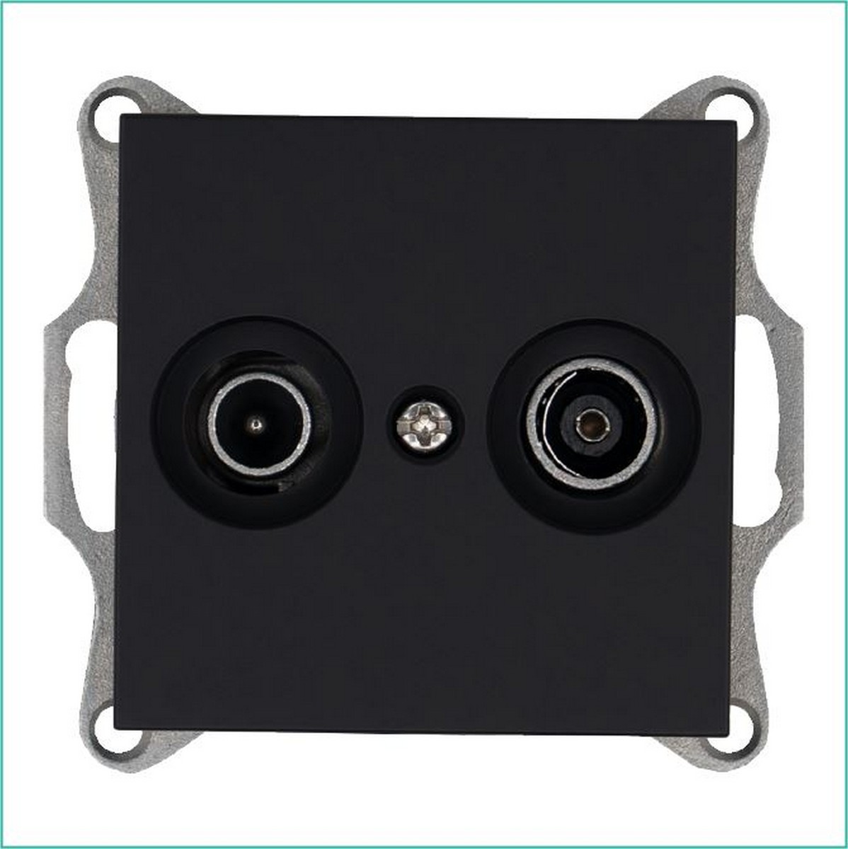 JASMART G - розетки и выключатели Розетка JASMART TV+FM оконечная Черный матовый (soft touch) G6204PB