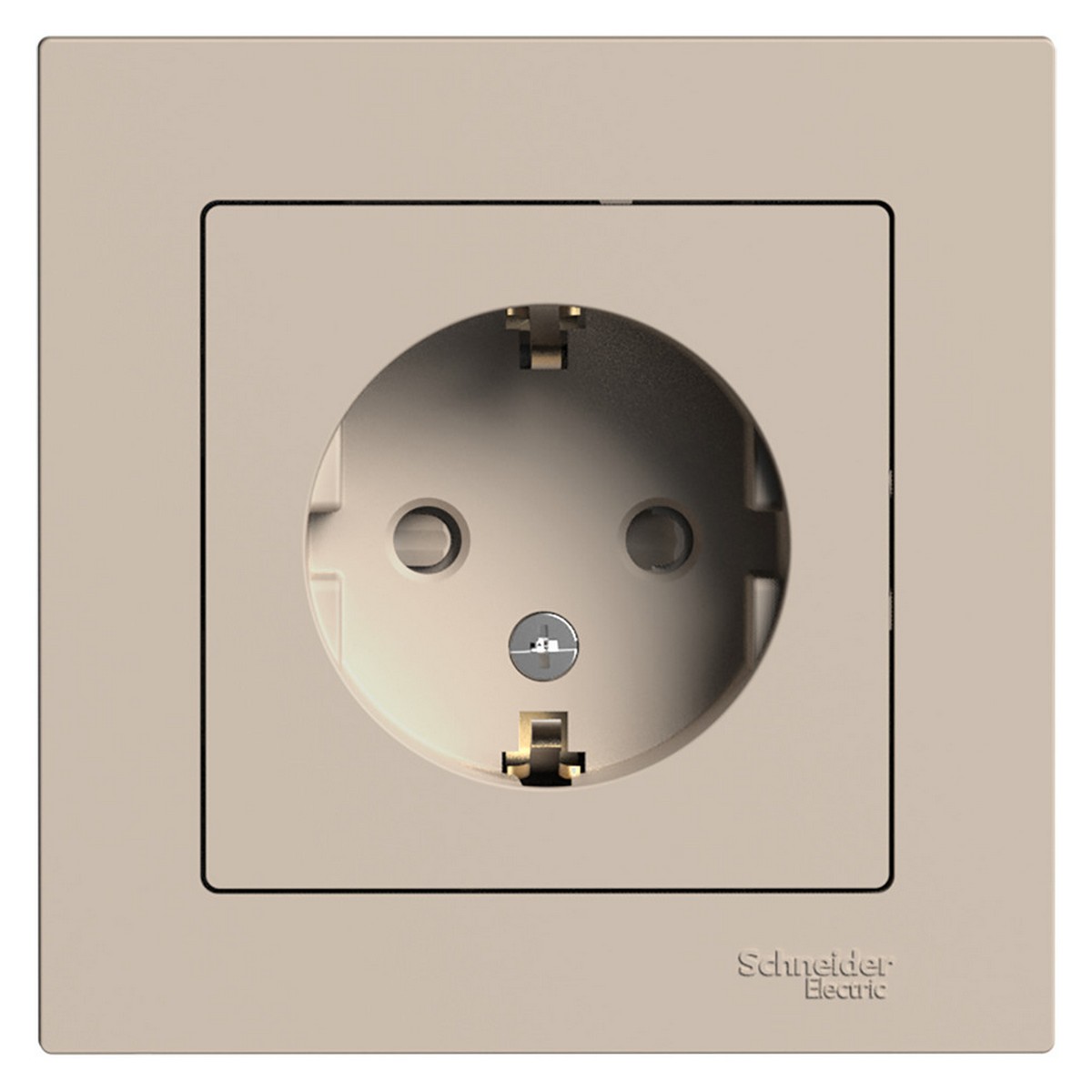 AtlasDesign Песочный Розетка Systeme Electric AtlasDesign Песочный с/з со шторками 16А в сборе ATN001244