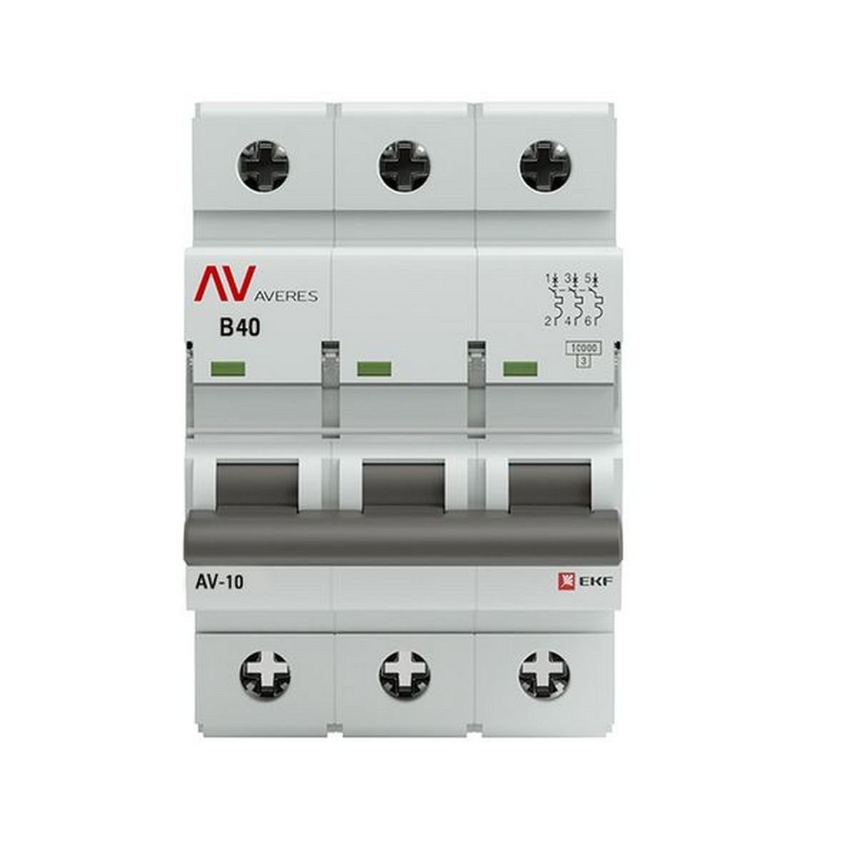 Автоматический выключатель EKF AVERES AV-10 (B) 3P 40А 10kA mcb10-3-40B-av
