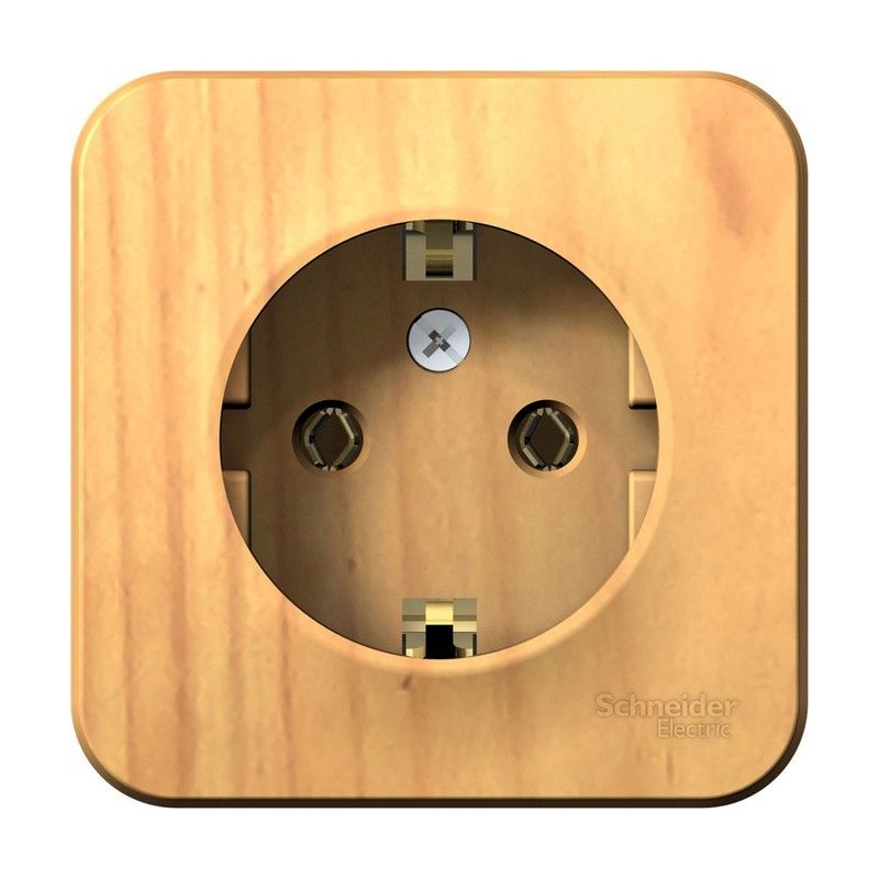 Blanca ясень розетки и выключатели Розетка SE Blanca с/з Ясень наружный без шторок изолир. пластина BLNRA010115