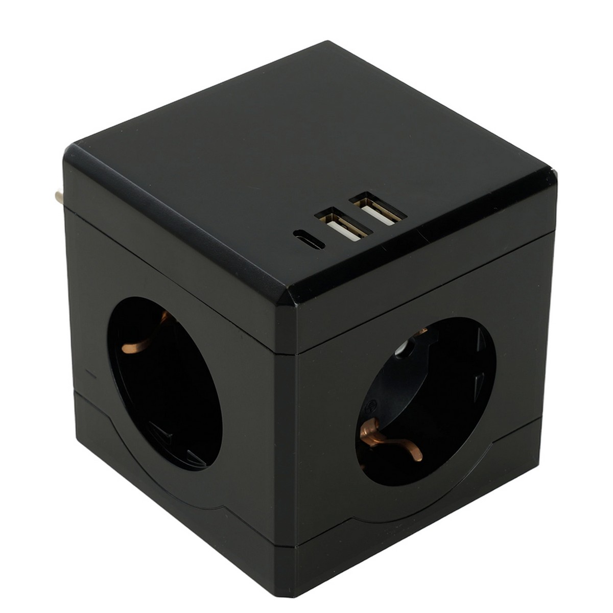 Разветвитель сетевой 3-местный с/з STEKKER ADP16-33-22 USB A+ Type C 250B, 16A, черный 49658