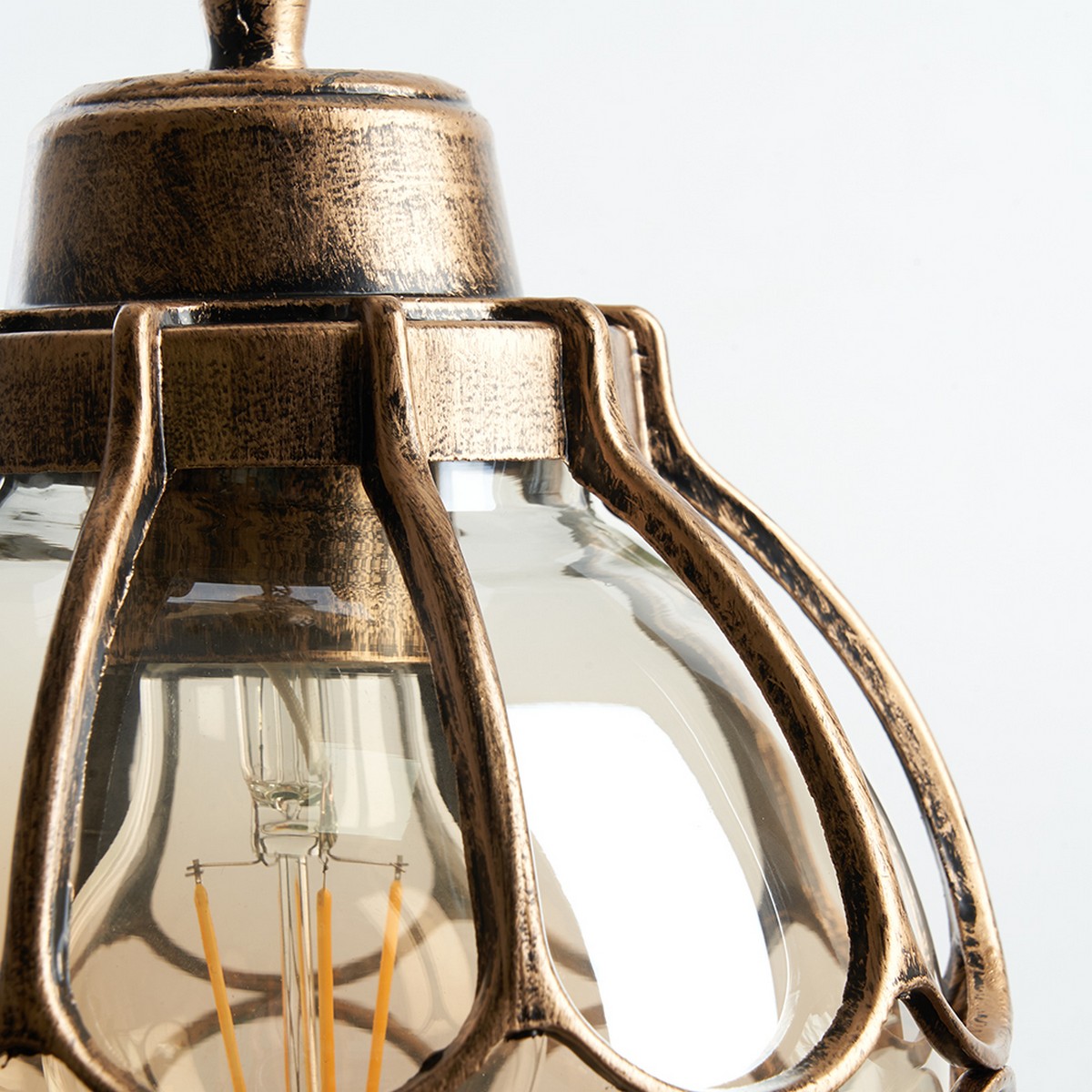 Уличные светильники на цепочке Светильник садово-парковый Feron PL3705  круглый на цепочке 60W 230V E27 черное золото 11369 