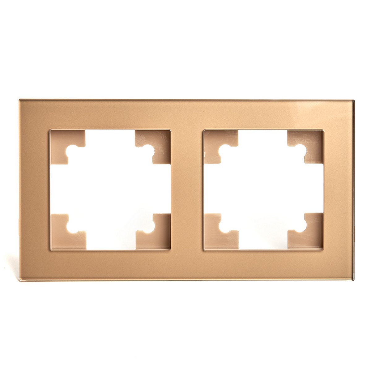 Катрин - Розетки и выключатели Stekker Рамка 2-местная стекло STEKKER GFR00-7002-08 серия Катрин золото 49034