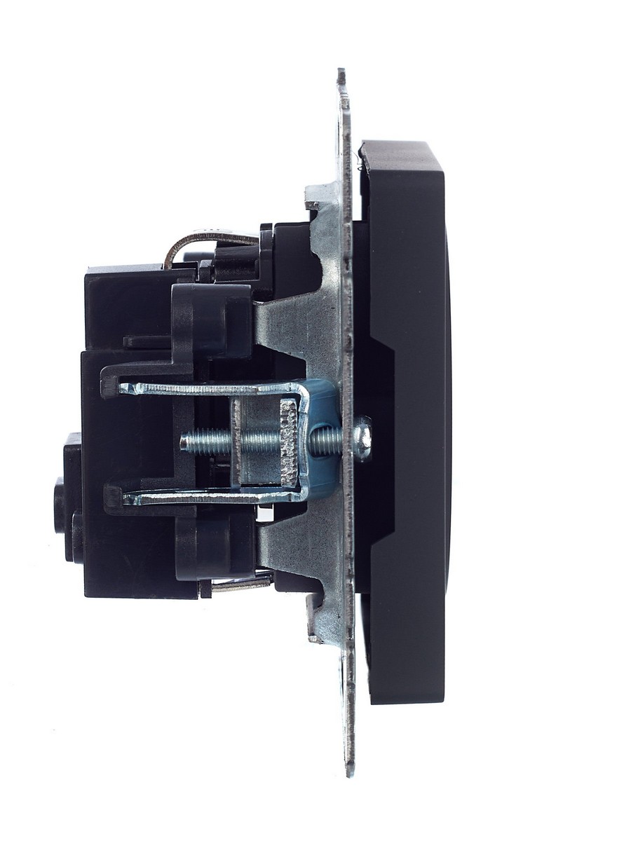 IEK Brite Графит Розетка IEK BRITE 1-местная с заземлением с защитными шторками 16А РС14-1-0-БрГ графит BR-R14-16-K53