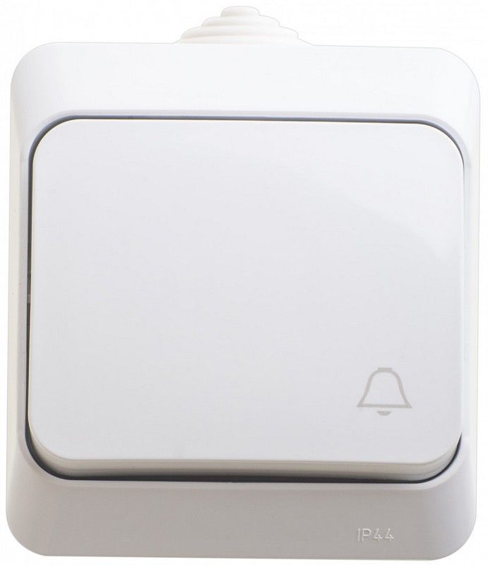 Этюд Белый Выключатель 1-клавишный Systeme Electric Этюд наружный Белый IP44 BA10-041B