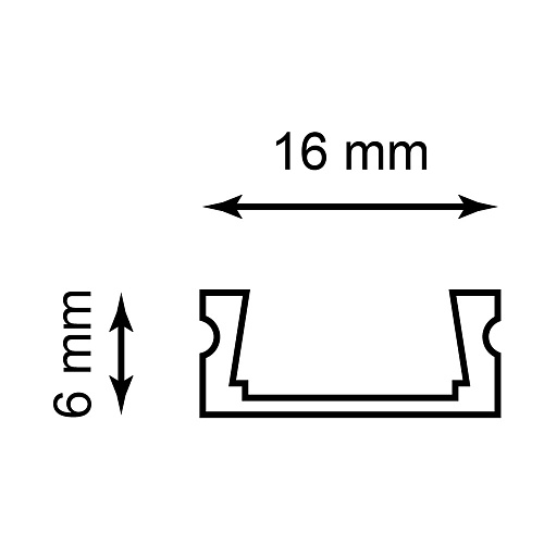 Профиль и крепеж для светодиодной ленты Профиль Feron для светодиодной ленты накладной 16х6мм алюминиевый с экраном заглушками и крепежом CAB262 10374  