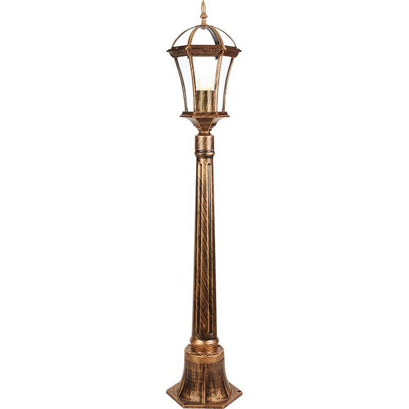 Уличные светильники столб Светильник садово-парковый Feron PL626 столб 60W 230V E27 205*180*1050мм черное золото 11619 