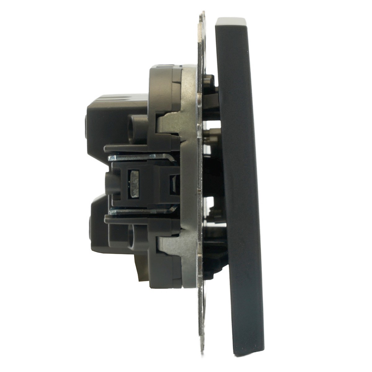 Переключатель 1-клавишный STEKKER Эмили RSW10-5105-05 черный уголь soft touch 49841