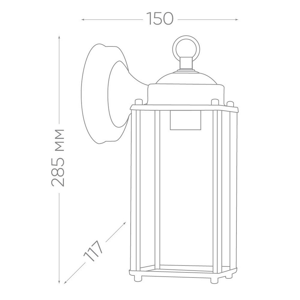 Уличные настенные светильники Светильник садово-парковый Feron PL201 на стену вниз 60W E27 230V черный 11600 
