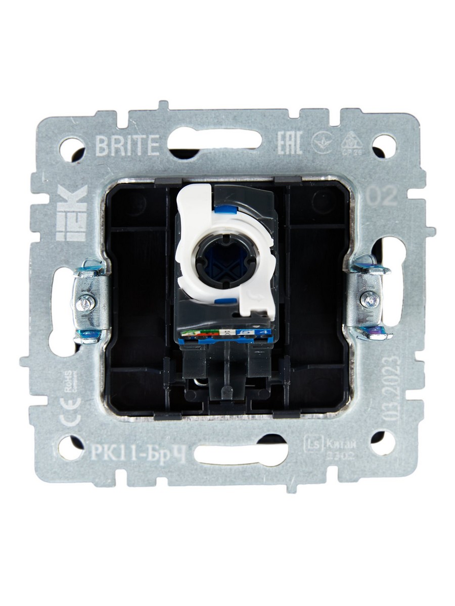 Розетка компьютерная IEK BRITE BASE Черный RJ45 кат.6 РК11-БрЧ BR-K10-2-K02
