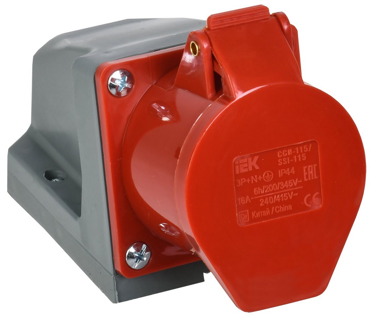 Силовые разъемы и вилки Розетка кабельная IEK 115 стационарная 3Р+РЕ+N 16А 380В IP44 PSR12-016-5 