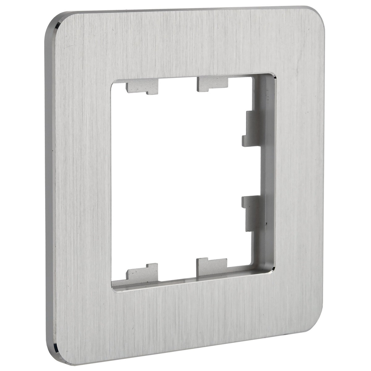 Рамка IEK BRITE DECOR Алюминий/алюм металл. скругл.угол 1-мест. РУ-1-1-Бр RE AL BR-M12-M-21-K47