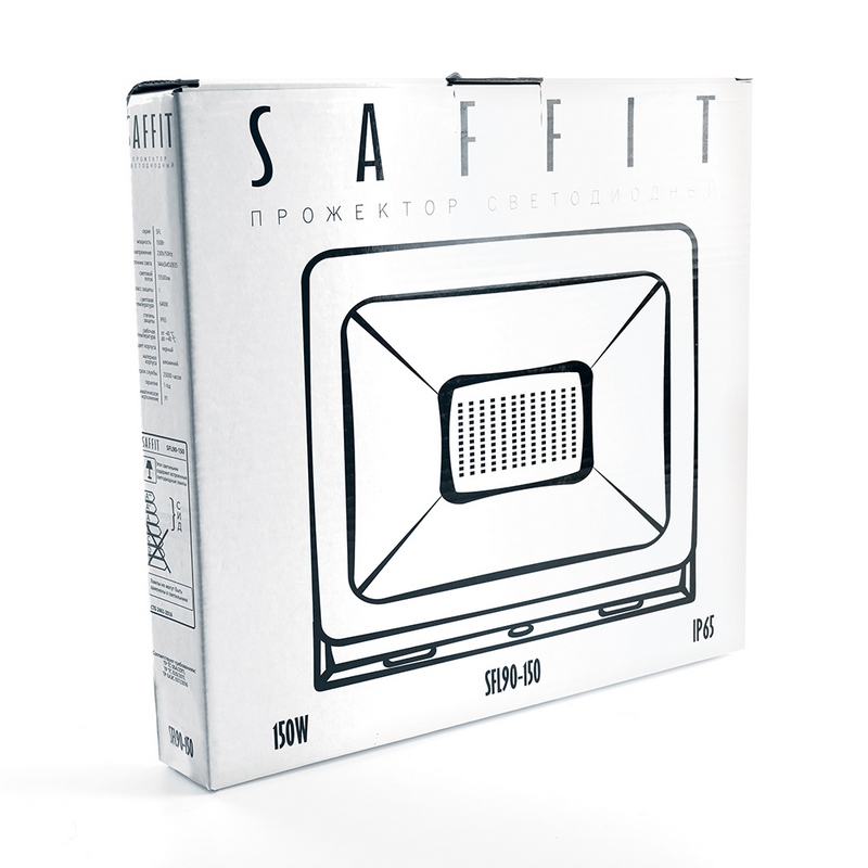 Светодиодный прожектор Saffit SFL90-150 150W Черный 6400K 55069
