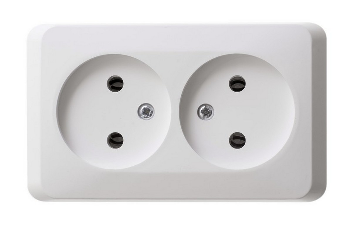 Этюд Белый Розетка 2-ая Systeme Electric Этюд наружный Белый без/з без шторок PA16-005B