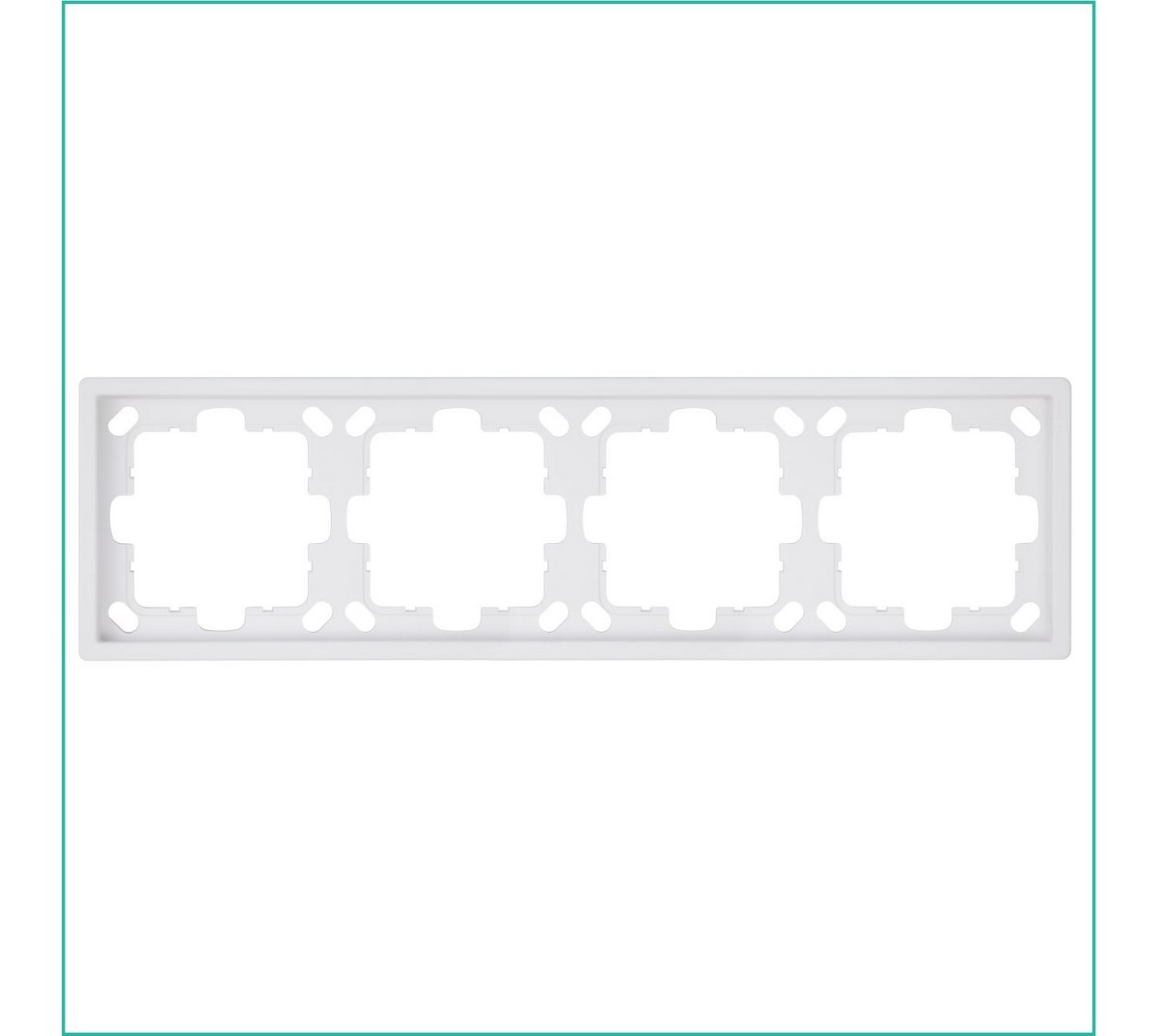 Рамка JASMART FD 4-постовая Белый матовый (soft touch) 1004PWM