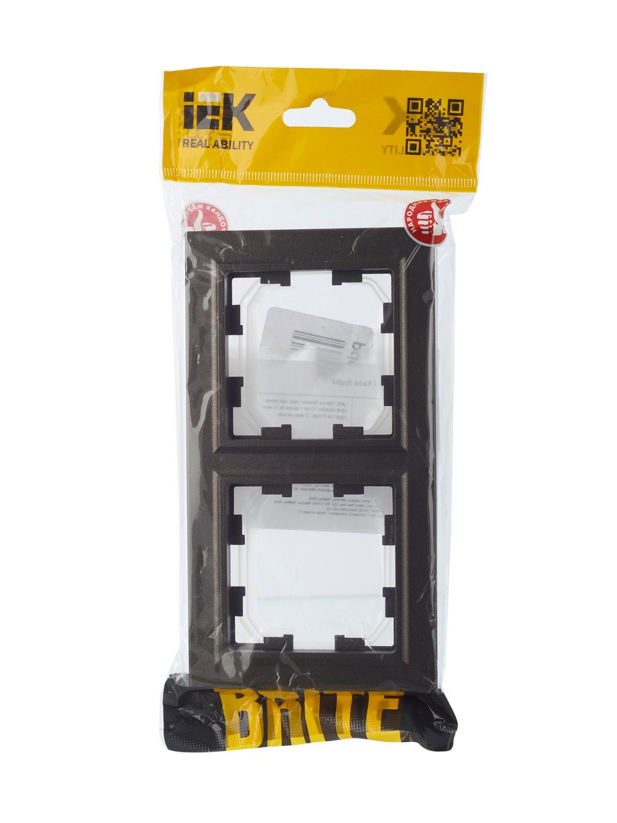 Рамка IEK BRITE 2-местная IP44 РУ-2-БрТБ-44 темная бронза BR-M22-44-K45