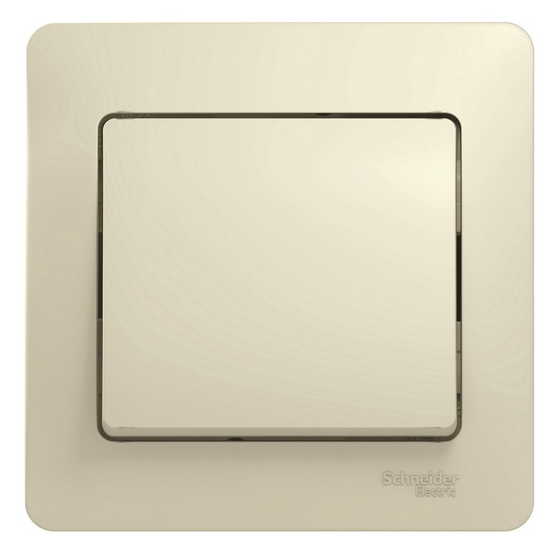 Выключатель Systeme Electric Glossa Бежевый 1-клавишный, сх.1 (в сборе с рамкой) GSL000212