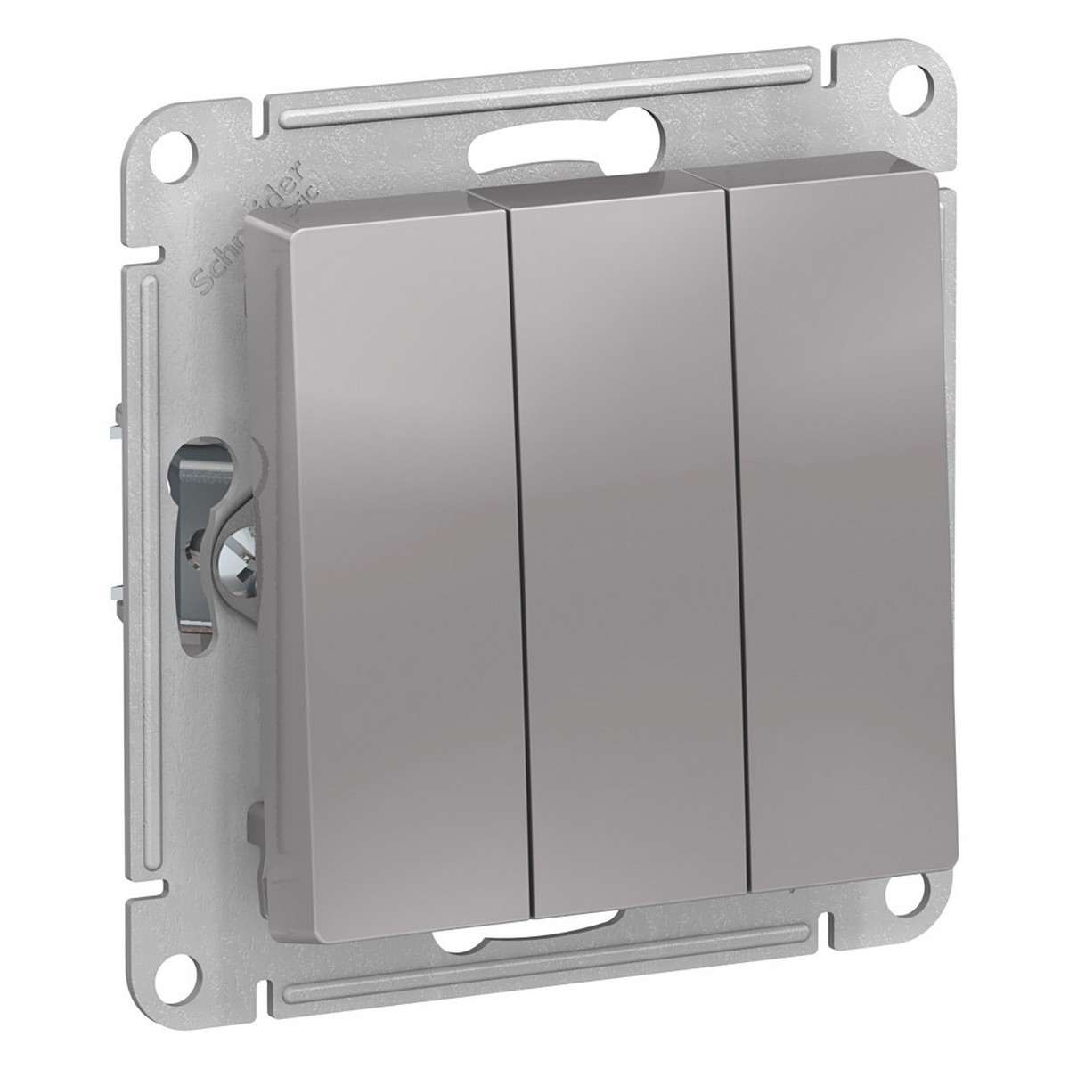 Выключатель 3-клавишный Systeme Electric AtlasDesign Алюминий ATN000331