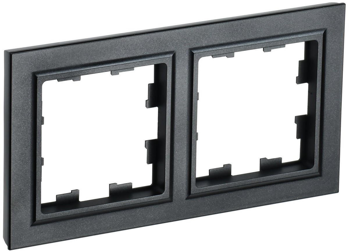 Рамка IEK BRITE 2-местная РУ-2-БрЧ черный BR-M22-K02