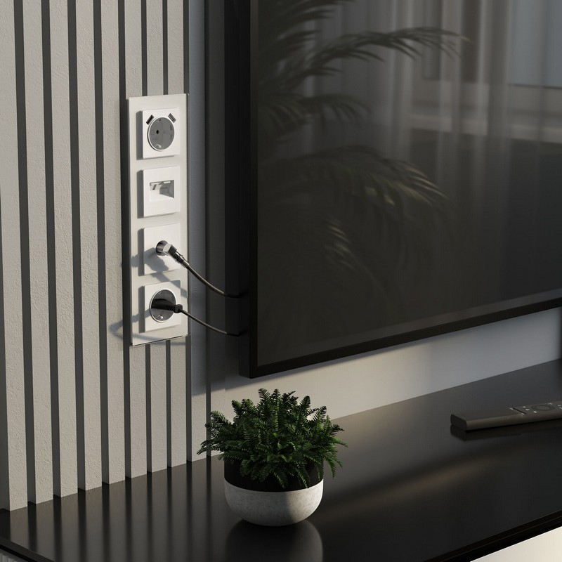 Werkel Белый матовый механизмы Розетка Werkel с заземлением, шторками и USBх2 (белый матовый) W1171561