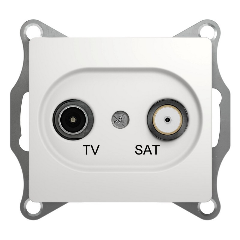 Розетка Systeme Electric Glossa Белый TV-SAT проходная 4DB GSL000198