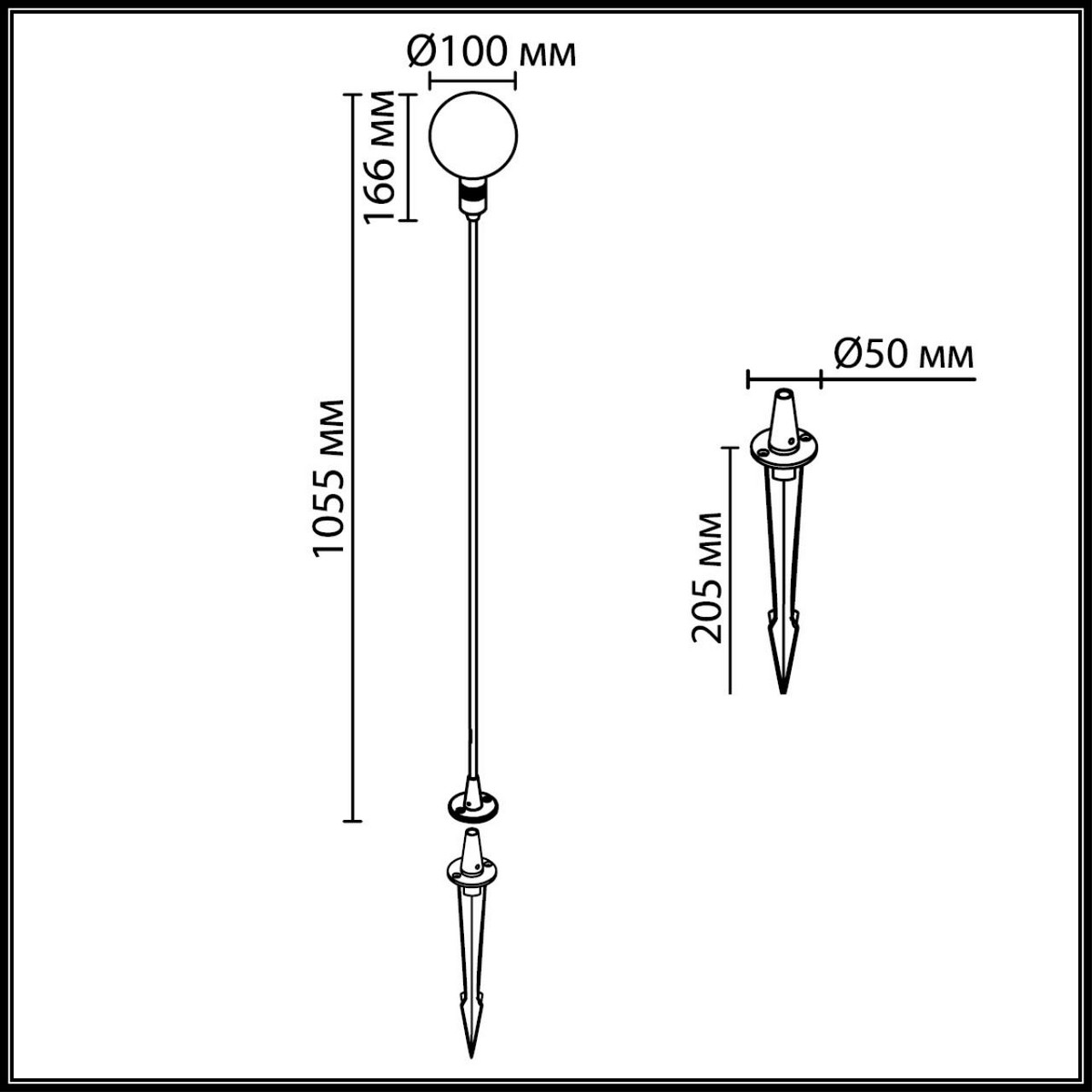 Ландшафтный светильник ODEON LIGHT 7121/2GLB DANDE