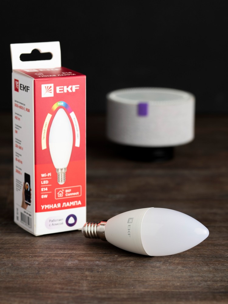 Умная лампа EKF PROxima Connect 5W WIFI RGBW E14 slwf-e14-rgbw