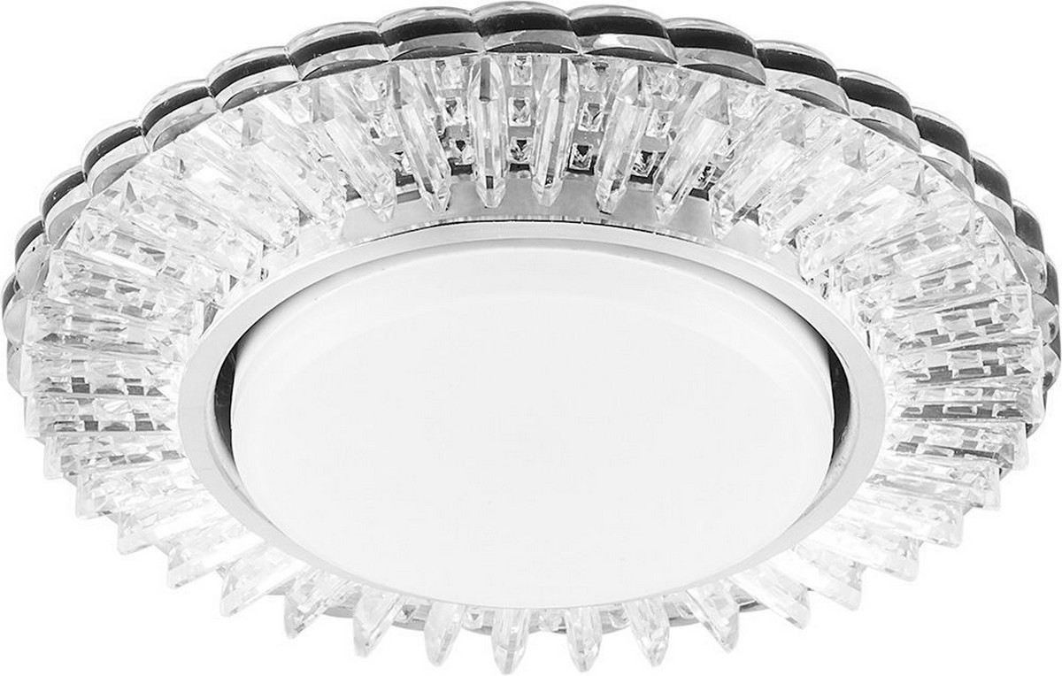 Светильник встраиваемый Feron CD4025 с белой LED подсветкой GX53 прозрачный 29539