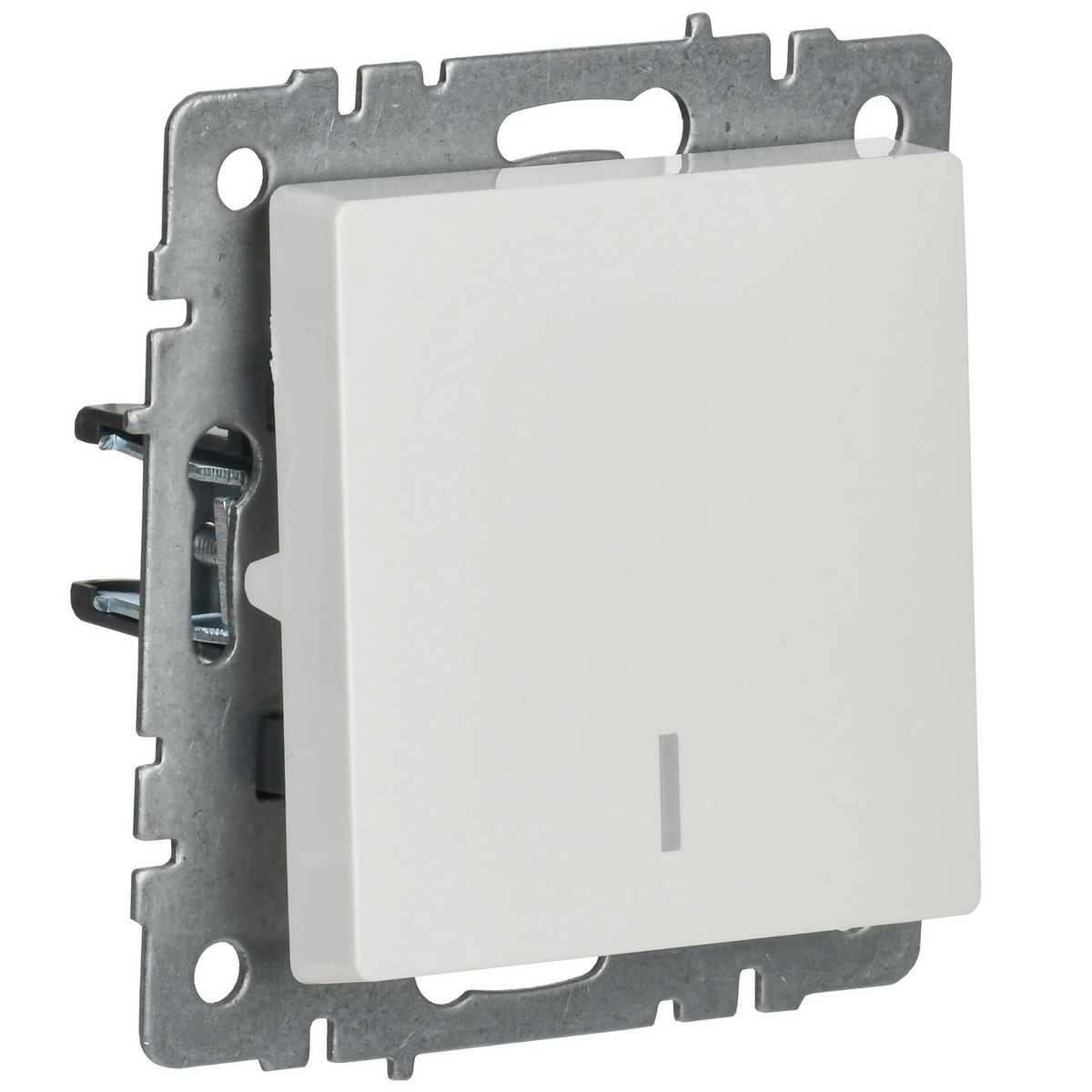 IEK Brite Белый Выключатель IEK BRITE 1-клавишный с индикацией 10А ВС10-1-1-БрБ белый BR-V10-1-10-K01