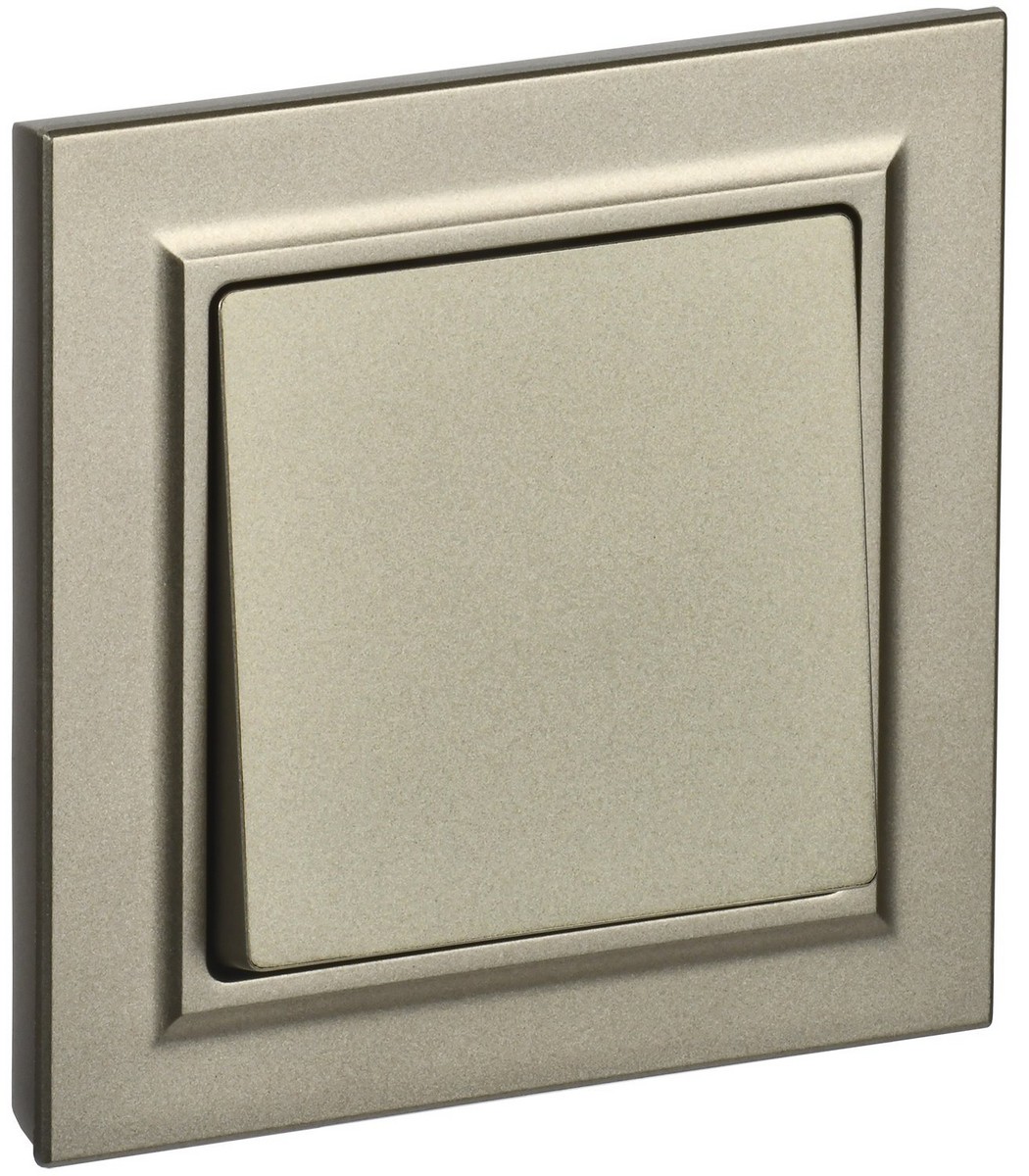 Выключатель IEK BRITE Шампань 1-кл. 10А в сборе ВСР10-1-0-БрШ BR-V10-0-10-K37-F